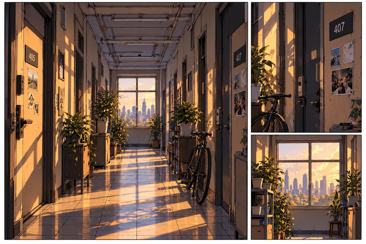 Corridor and stairwell